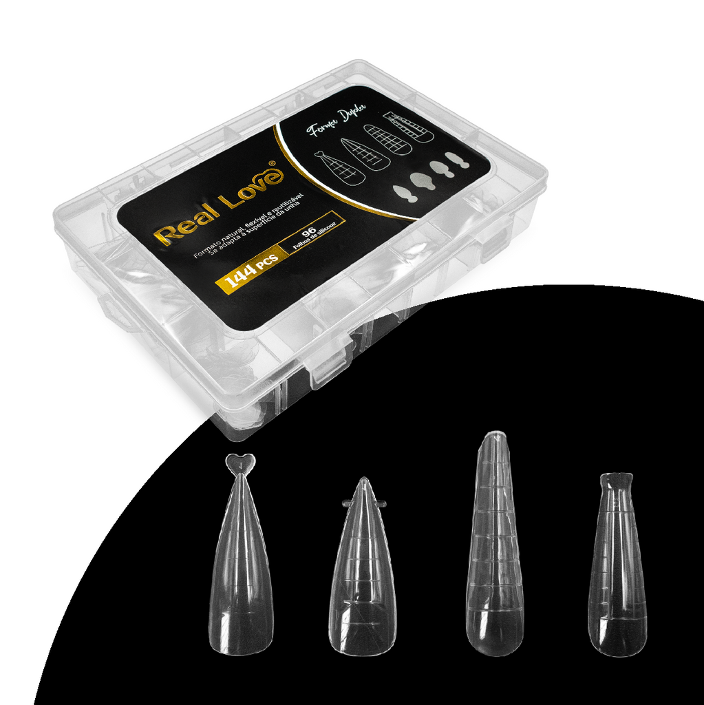 Molde F1 Alongamento Diversos Modelos 144 pç com Folha de Silicone - Real Love