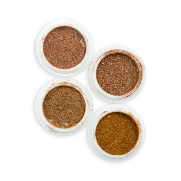 Kit 4 Potinhos Pó Cromado Tons Metálicos - Real Love