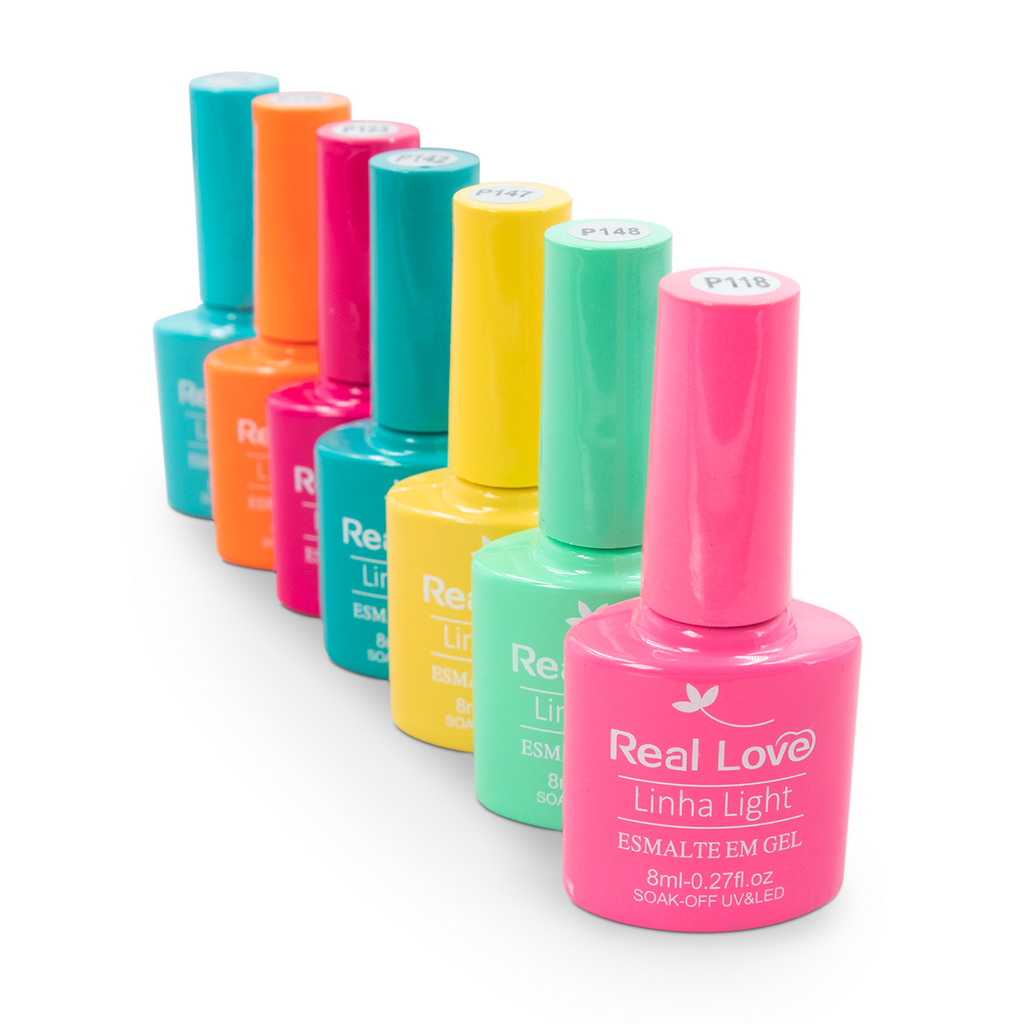 Esmaltes em Gel Colorido e Neon Linha Light 8ml  - Real Love