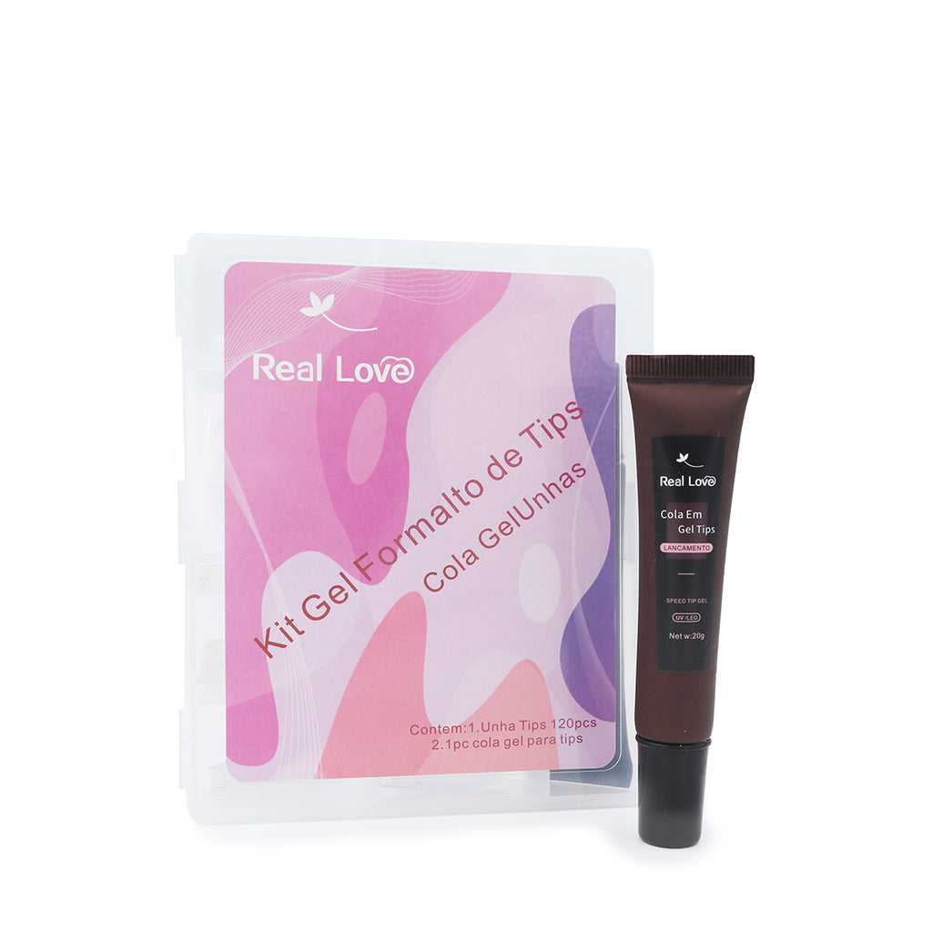 Kit Tips Sem Marcação + Cola em Gel -  Real Love