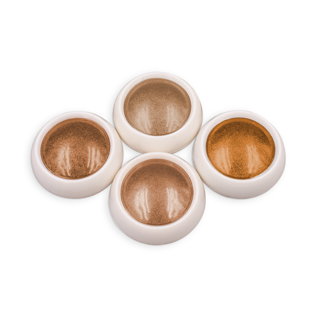 Kit 4 Potinhos Pó Cromado Tons Metálicos - Real Love