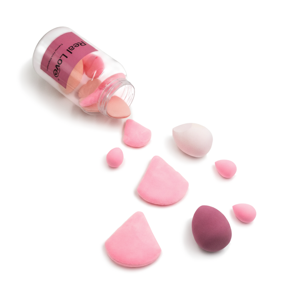 Kit Completo de Esponjas e Puffs de Maquiagem - Real Love