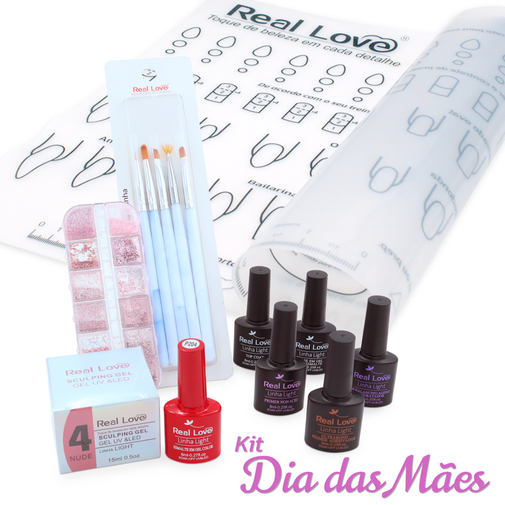 Kit Completo para Alongamento de Unhas Nails Designer Iniciante - Real Love