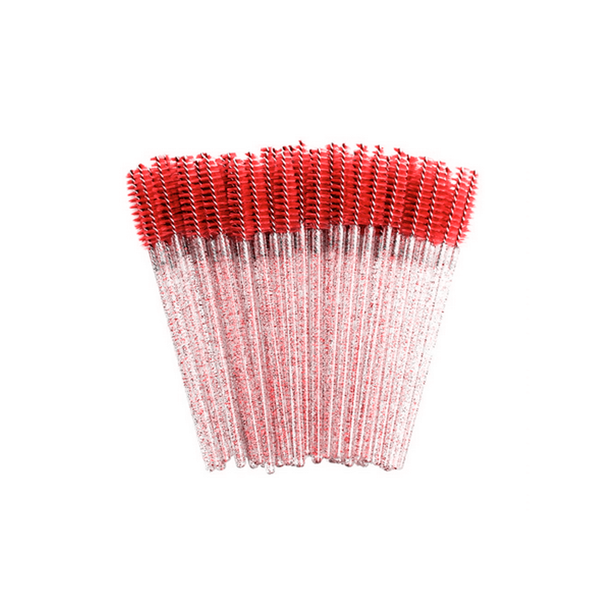 Kit 50 Escovinhas Com Glitter Descartáveis P/ Extensão de Cílios e Sobrancelhas Microbrush - Real Love