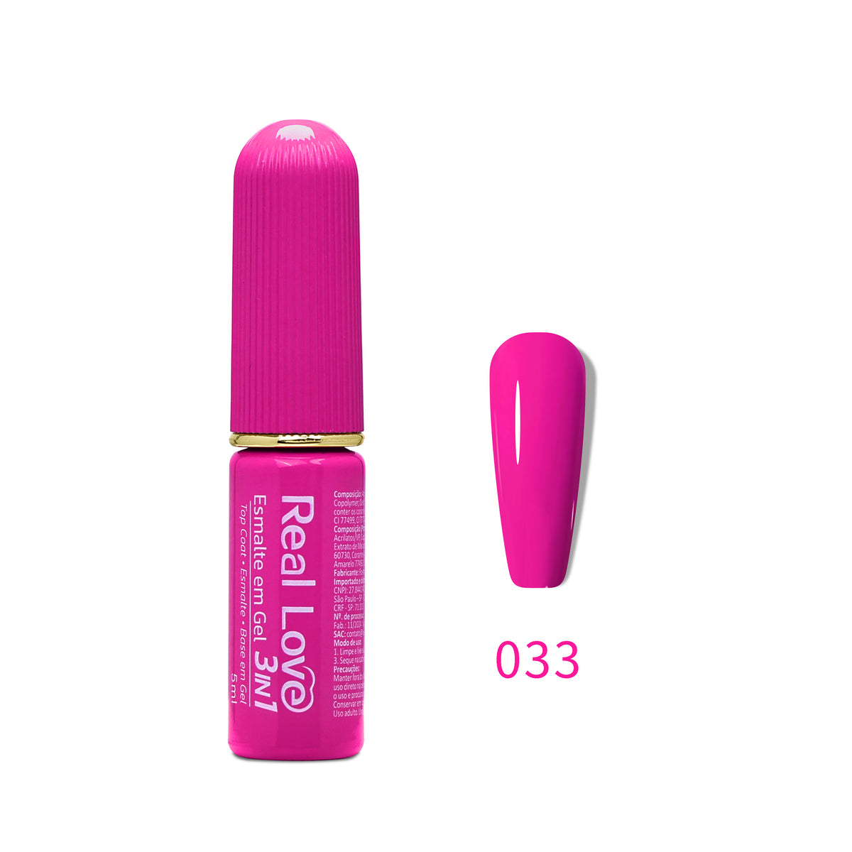 Esmalte em Gel 3in1 - Base, Esmalte e Top Coat 5ml