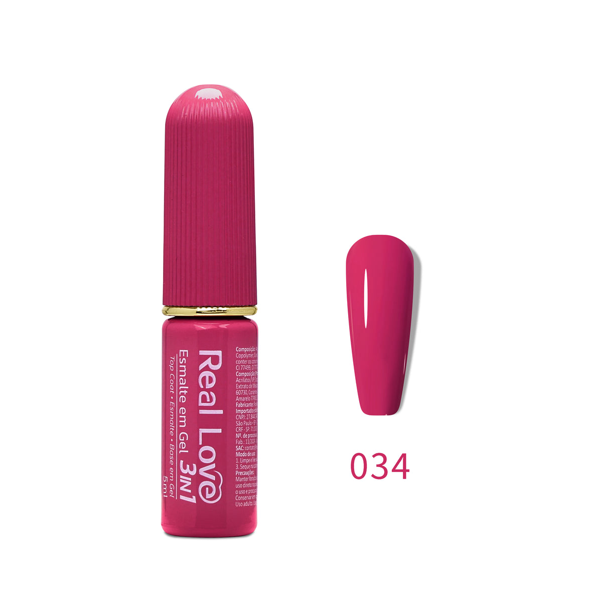 Esmalte em Gel 3in1 - Base, Esmalte e Top Coat 5ml