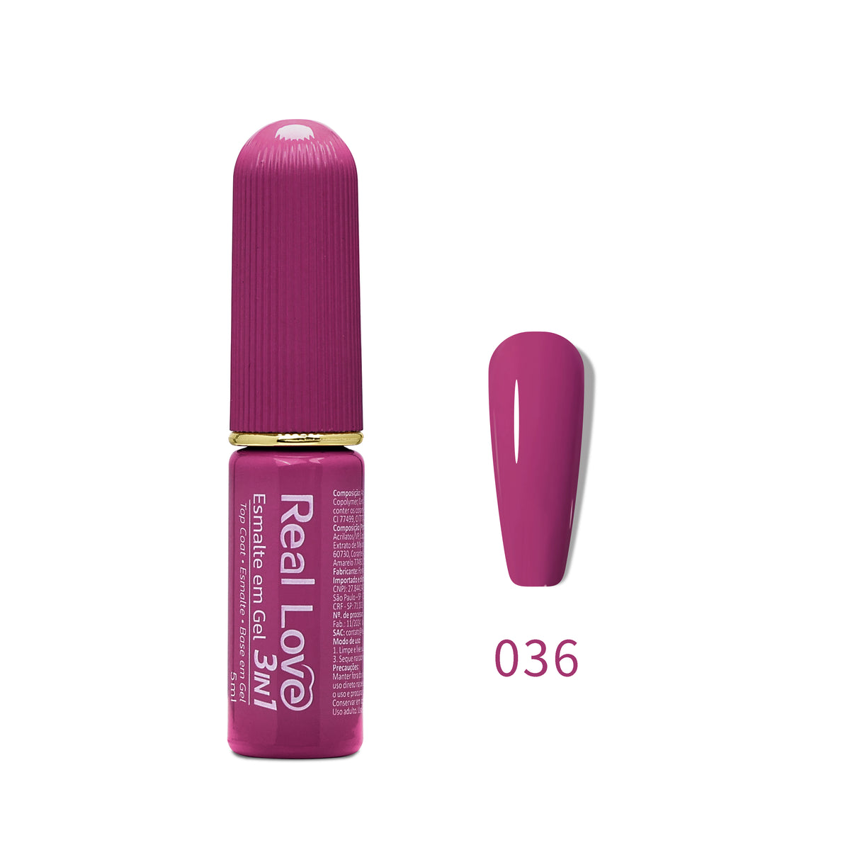 Esmalte em Gel 3in1 - Base, Esmalte e Top Coat 5ml