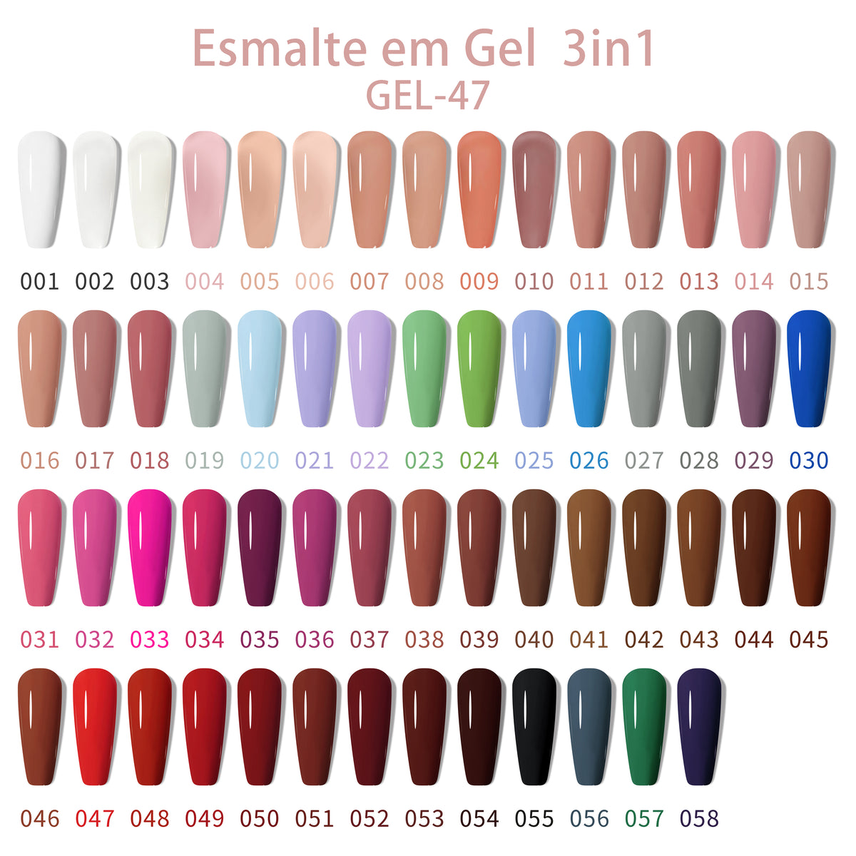 Esmalte em Gel 3in1 - Base, Esmalte e Top Coat 5ml