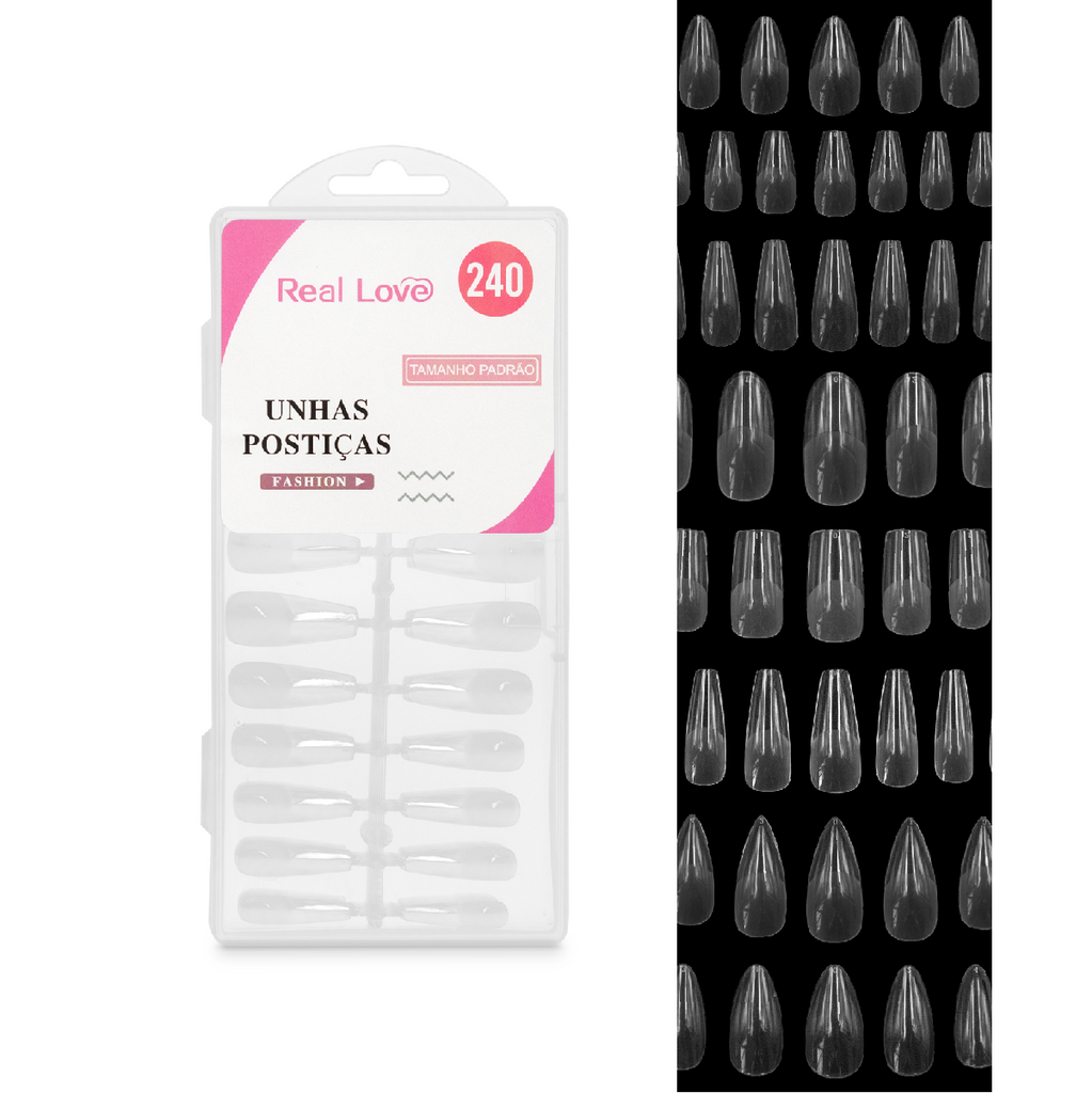 Tips Soft Gel Transparente 240 Pçs - Real Love