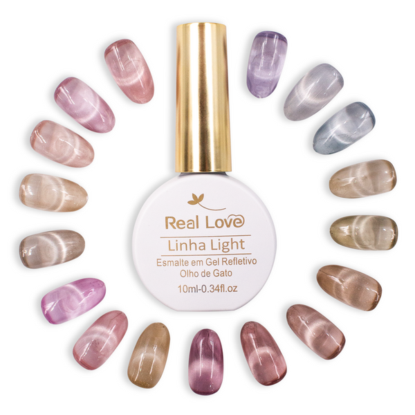 Esmalte em Gel Refletivo Glitter Olho de Gato 10ml - Real Love