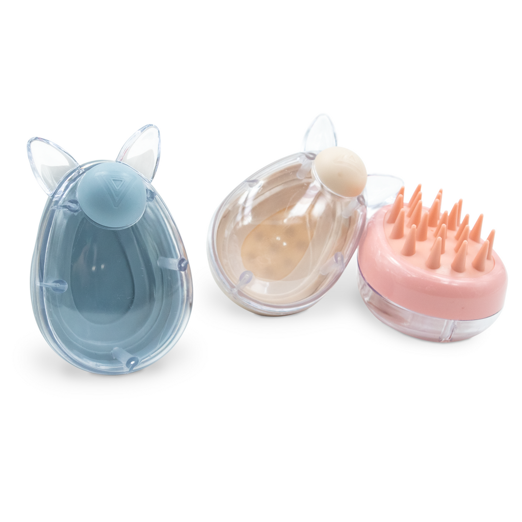 Escova Massageadora Silicone Couro Cabeludo com Compartimento para Shampoo - Real Love