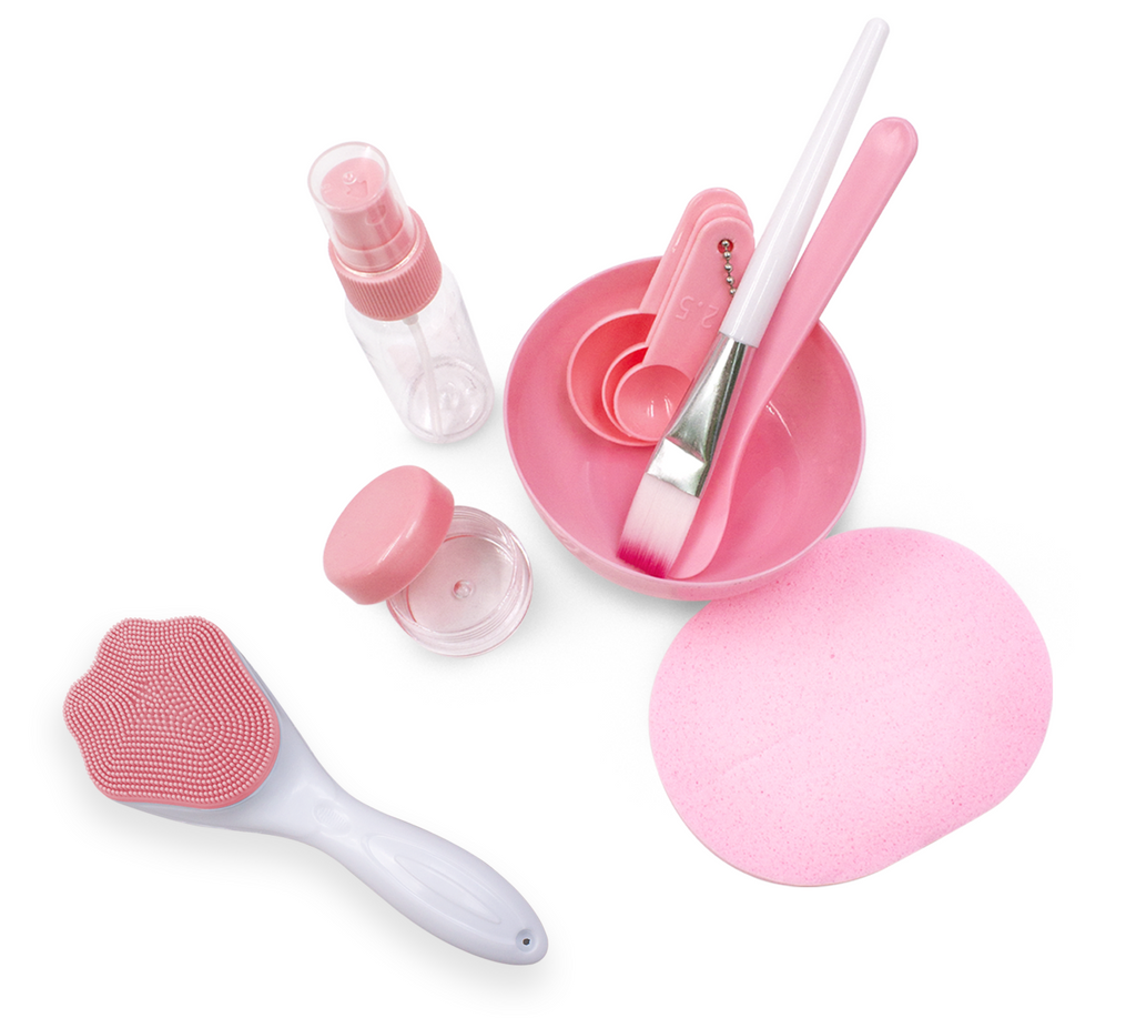 Kit Escova Esfoliante Pata De Gato + Kit Acessórios para Skincare 9 pçs - Real Love