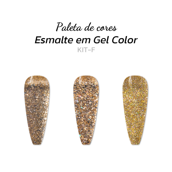 Kit 3 Esmaltes Tons de Dourado 10ml - Real Love
