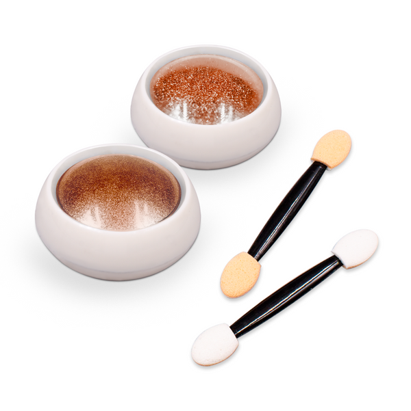 Kit Potinhos Pó Cromado + Glitter Cores Sortidas  2pçs - Real Love