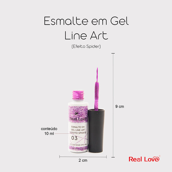 Esmalte Em Gel LINE ART (EFEITO SPIDER) 3D Decorativo De Unhas 10ml -  Real Love