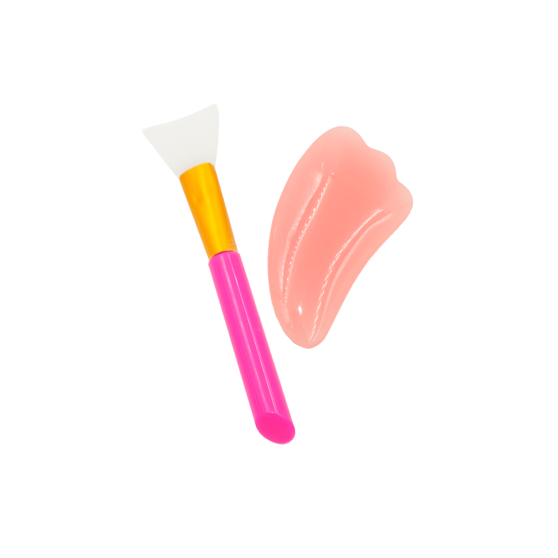 Kit 2pçs Pincel E Espátula de Silicone Para Aplicação de Máscara Facial E Skin Care - Real Love
